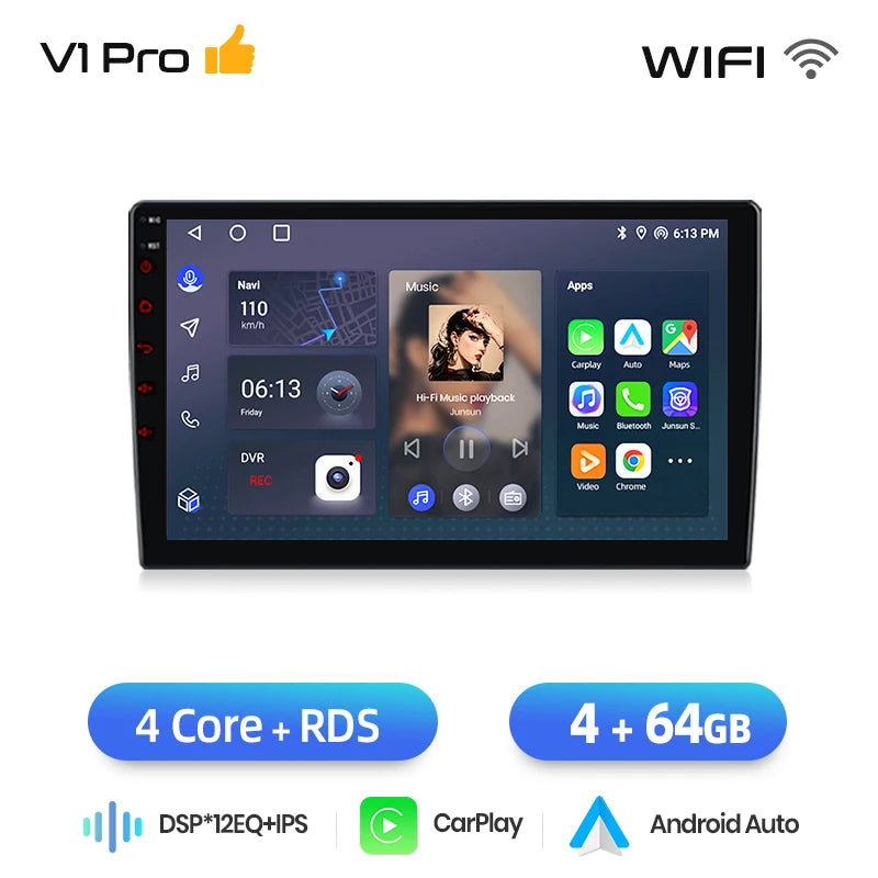 Volvo XC70 V70 S60 2004-2009 9" Android 14 Carplay Android auto wireless wifi bt gps 4g AUTMW46P