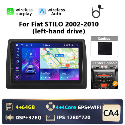 Fiat STILO 2002-2010  9" Android 14  Wireless CarPlay Android Auto GPS WiFi BT radio RDS AUTM7GJT