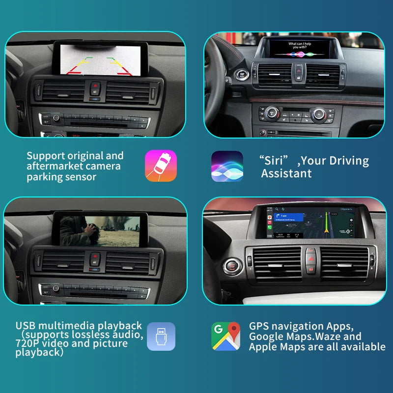BMW 1 Series E81 E82 E87 E88 2008-2012 CIC Wireless CarPlay  Android Auto Mirror Link AirPlay Navigatore AUTMBMW1E