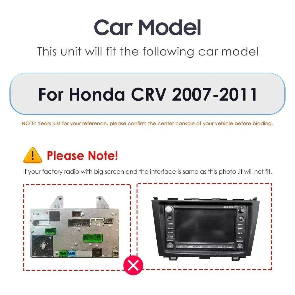 Honda CRV CR-V 2007-2011 9" Android 14 Carplay Android auto wireless wifi bt gps 4g AUTML773G