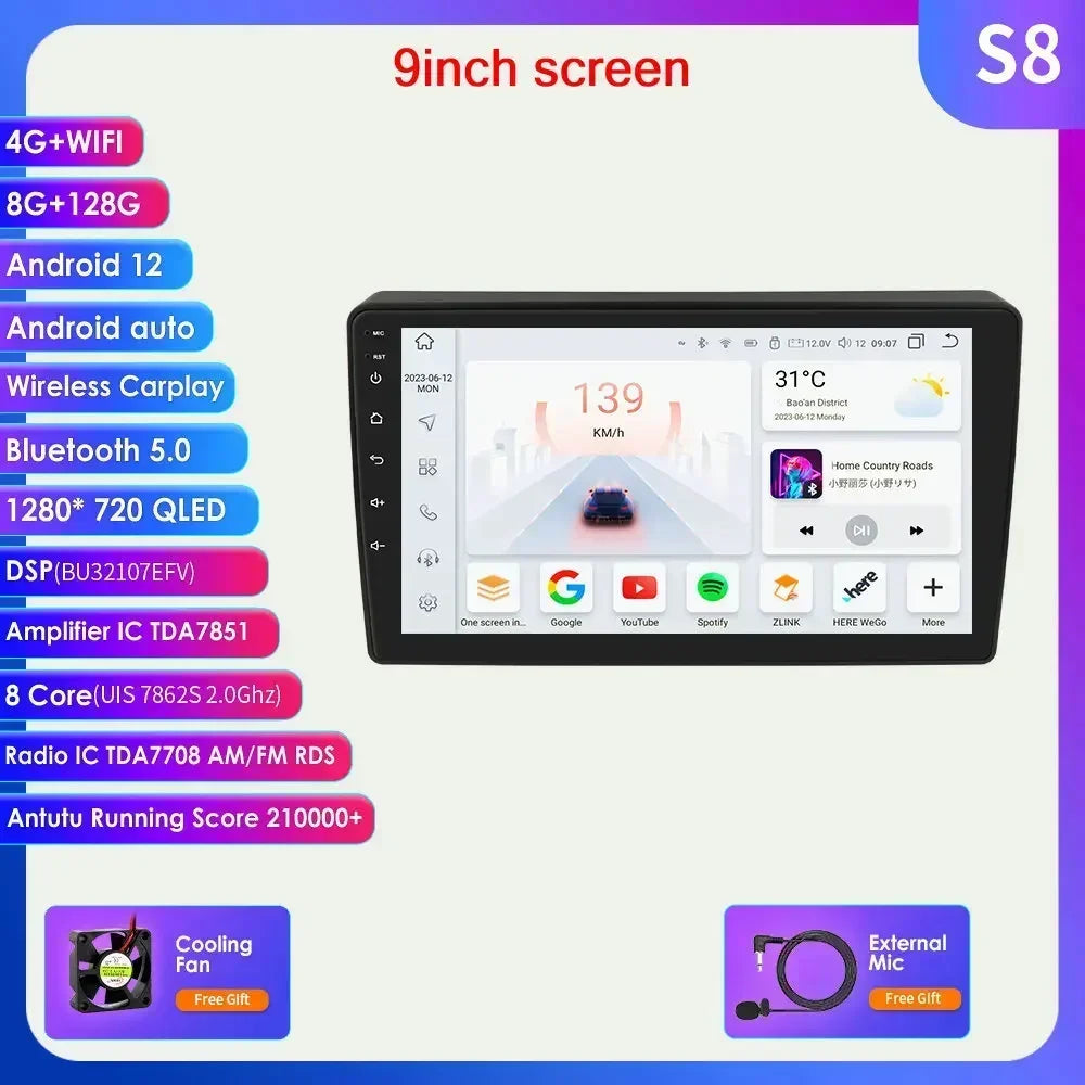 Citroen Berlingo 2 B9 / Peugeot Partner 2008-2019 9" Android 14 Carplay Android auto wireless wifi bt gps 4g  AUTM8CQ4