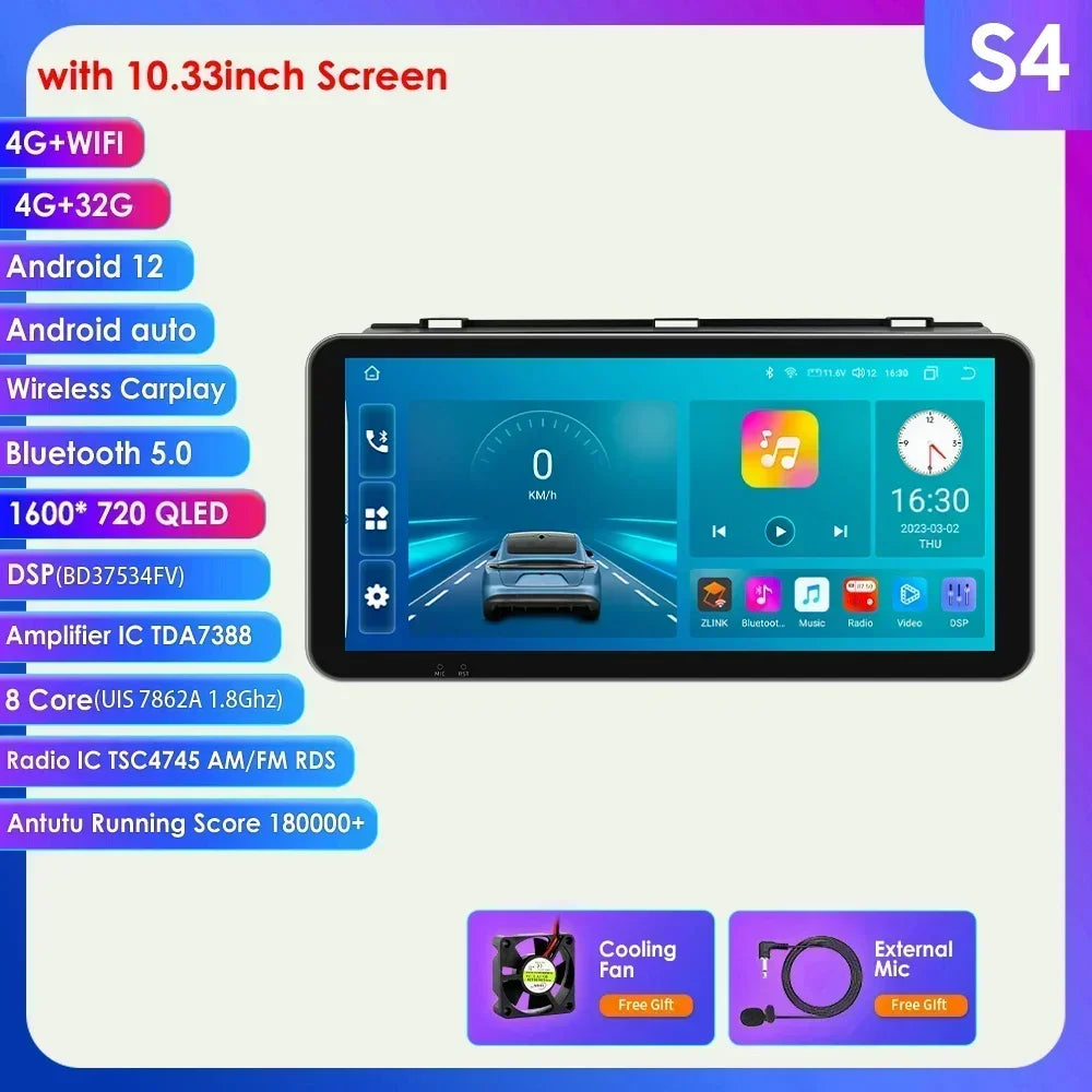 Mazda 3 2004-2009 9" / 10,33"  Android 14 Carplay Android auto wireless wifi bt gps 4g AUTMZAMD3