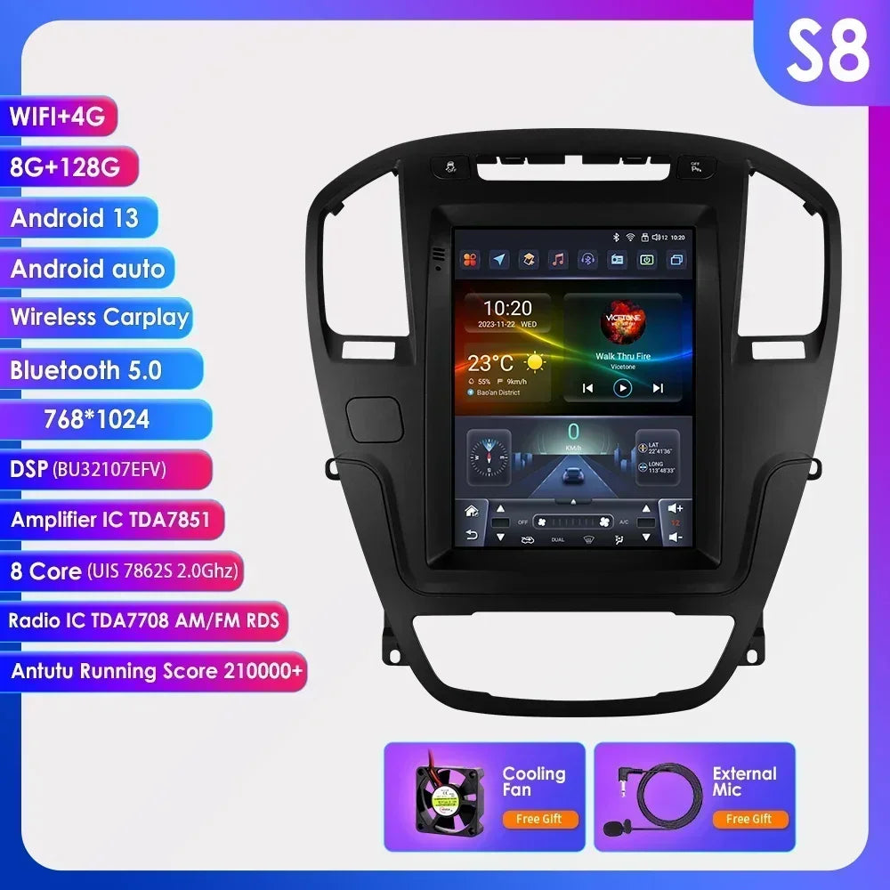 Opel Insignia Buick Regal 2008-2013 9,7" Android 14 Carplay Android auto wireless wifi bt gps 4g  AUTMR7CU