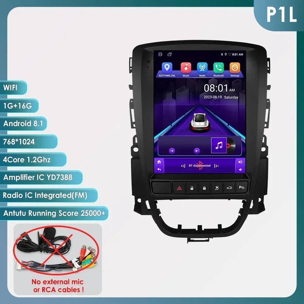 Opel Astra J Vauxhall Buick Verano 2009-2013 9,7" Android 14 Carplay Android auto wireless wifi bt gps 4g  AUTMPT97