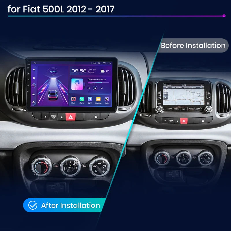 Fiat 500L 2012 - 2017 ANDROID 14 10"  Wireless CarPlay Android Auto Radio RDS GPS 4G Car Multimedia AUTMF500L