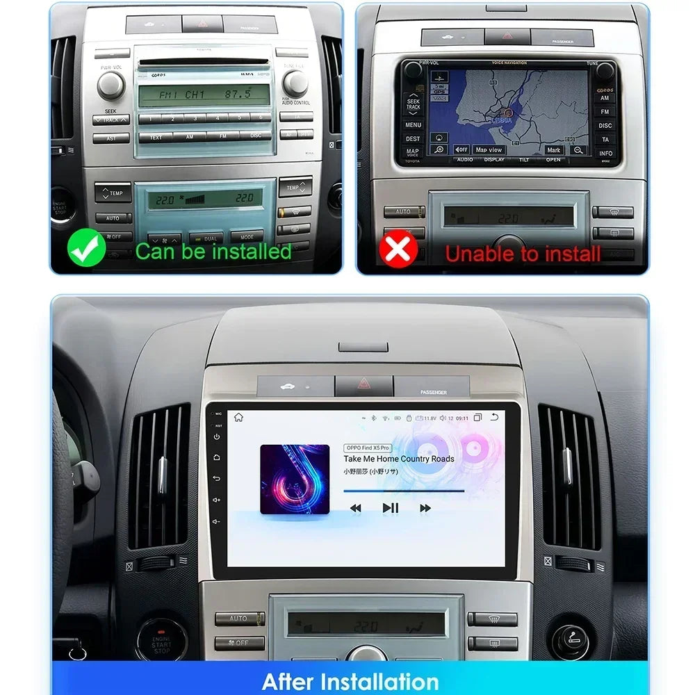 Toyota Corolla Verso AR10 2004-2009 9" Android 14 Carplay Android auto wireless wifi bt gps 4g AUTMLD56J
