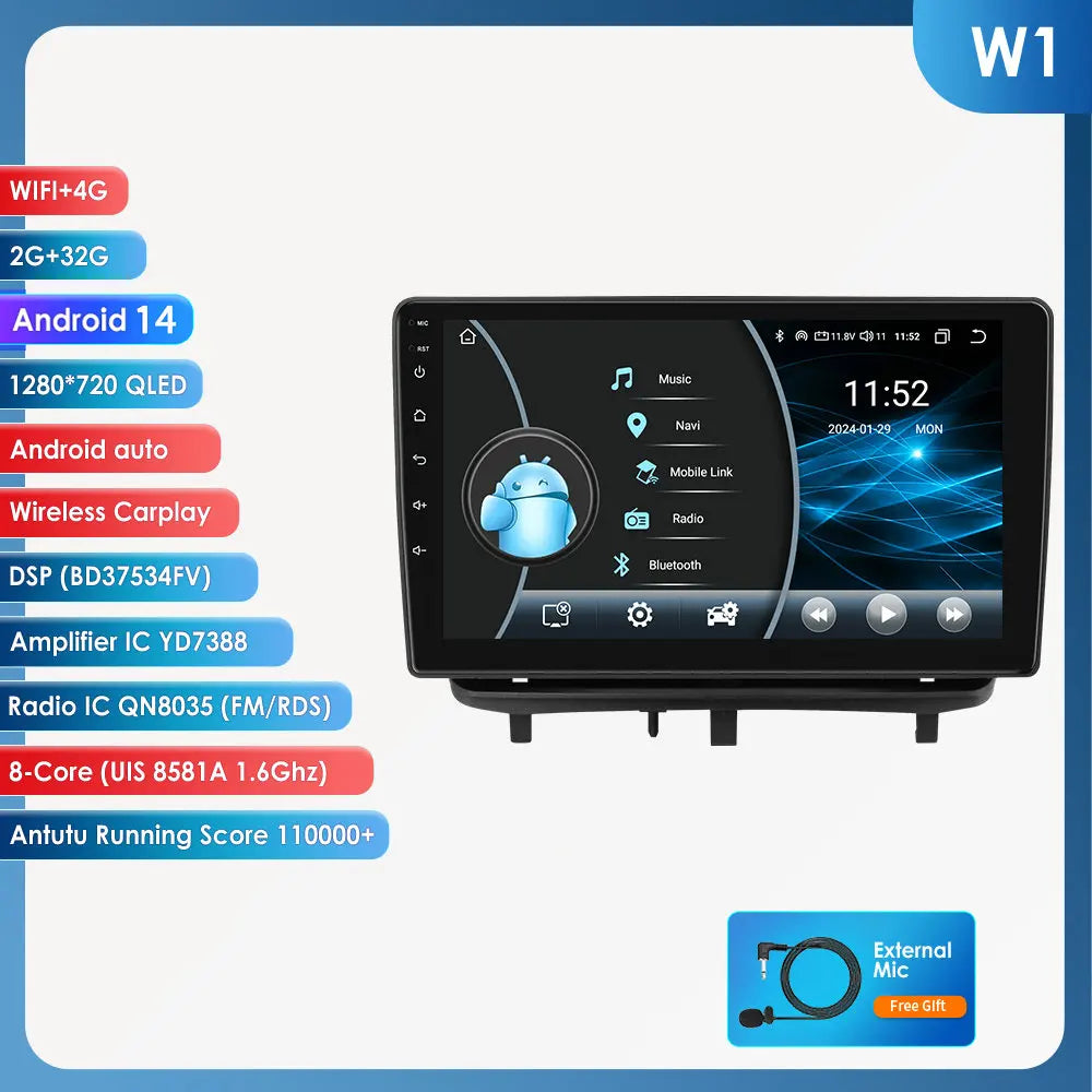 Opel Corsa D 2007-2012 Hatchback Van 9" Android 14 Carplay Android auto wireless wifi bt gps 4g AUTMVINX
