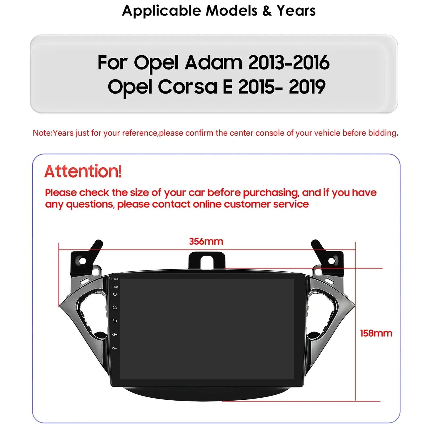Opel Adam 2013 - 2016 Opel Corsa E Van 2015 - 2019 9" Android 14 Carplay Android auto wireless wifi bt gps 4g  AUTMA5KA