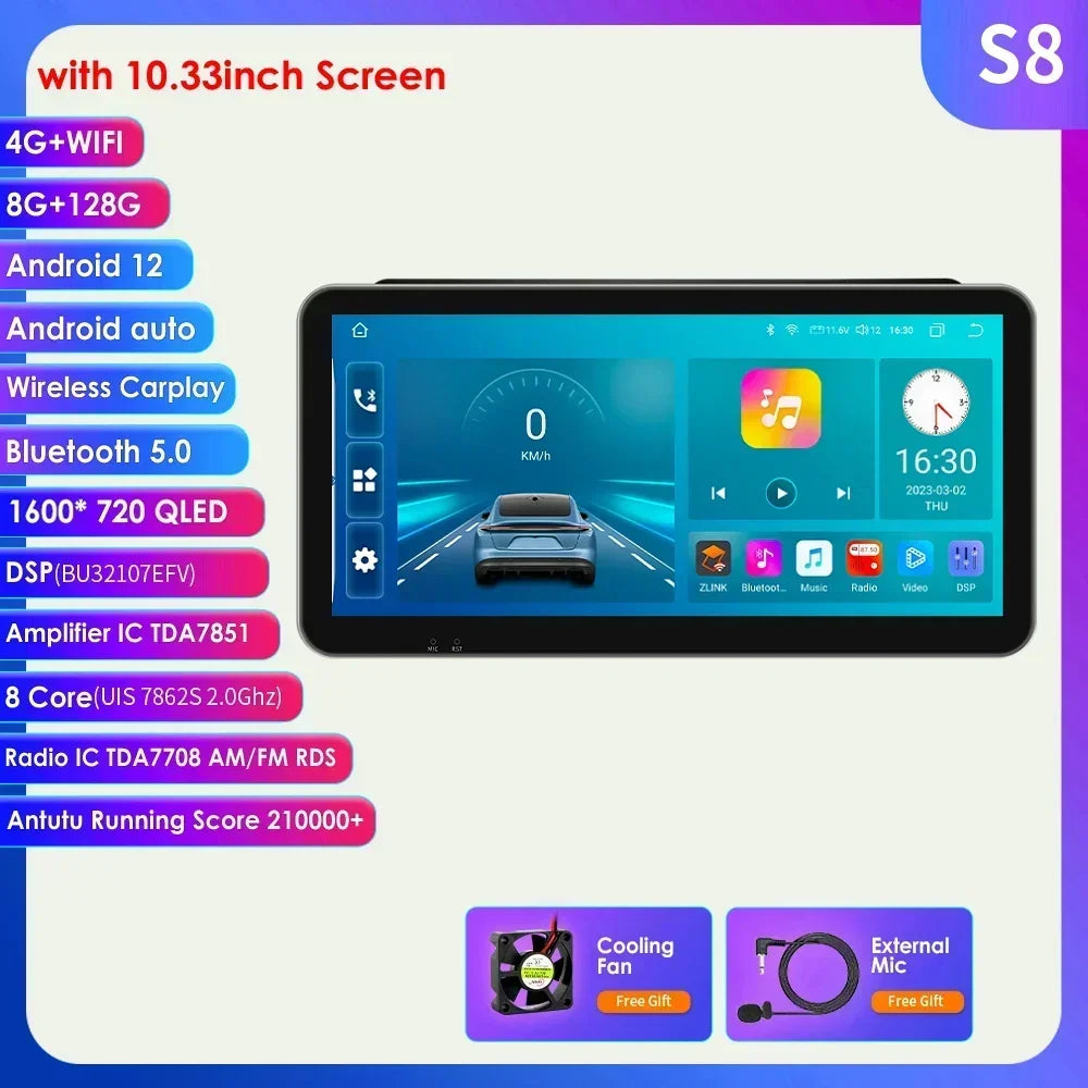 Peugeot 407 1  2004-2011 9" Android 14 Carplay Android auto wireless wifi bt gps 4g AUTMRWH2