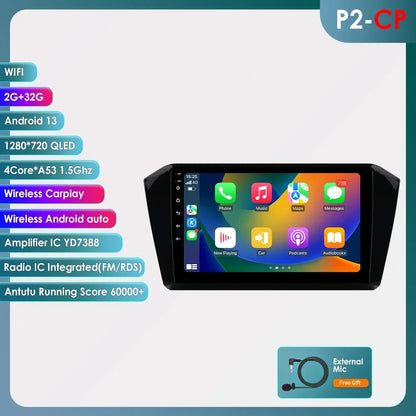 VW Passat B8 2014 -2023 10,1" Android 14 Carplay Android auto wireless wifi bt gps 4g AUTMP6CD