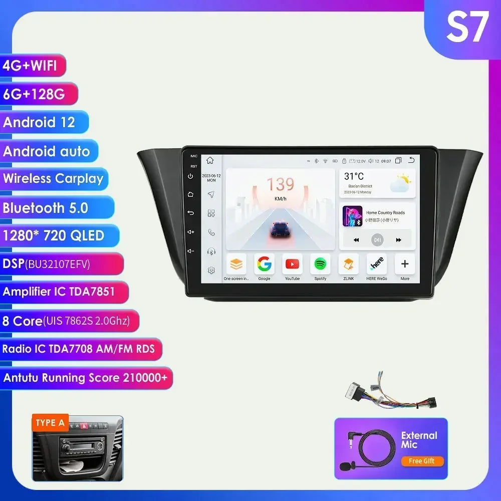 Iveco Daily 2013-2021 Multimedia Video Player GPS Carplay Android Auto wireless AUTM76EA