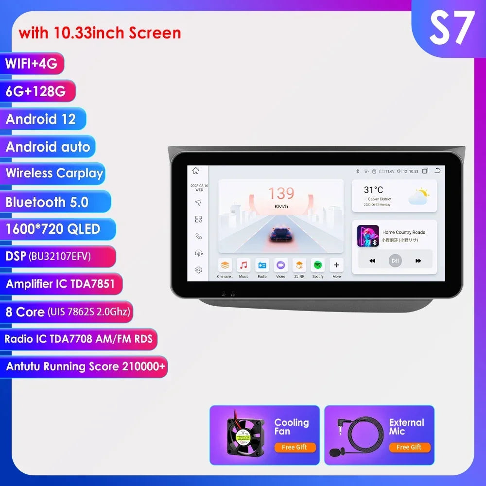Seat Altea 2004-2015  9" / 10,33" Android 14 Carplay Android auto wireless wifi bt gps 4g   AUTMYH9W