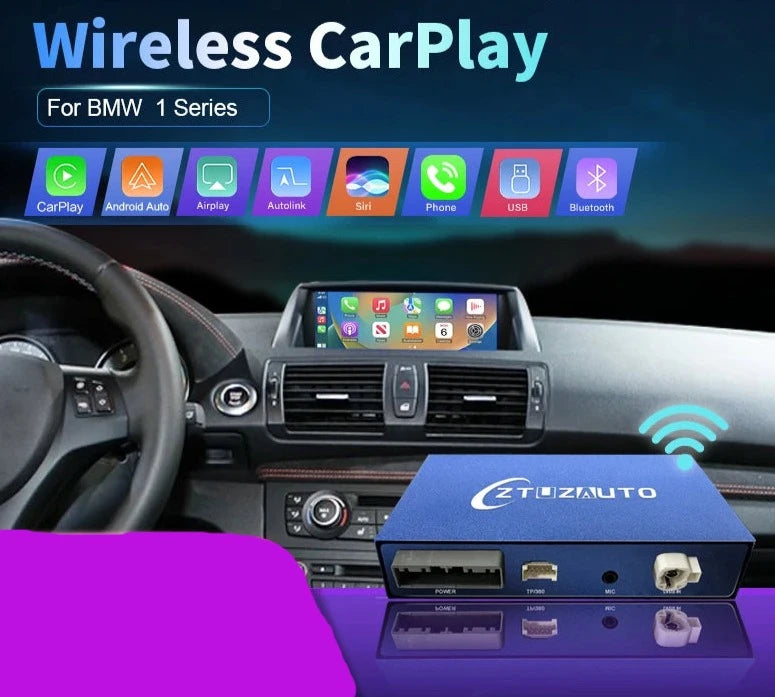 BMW 1 Series E81 E82 E87 E88 2008-2012 CIC Wireless CarPlay  Android Auto Mirror Link AirPlay Navigatore AUTMBMW1E