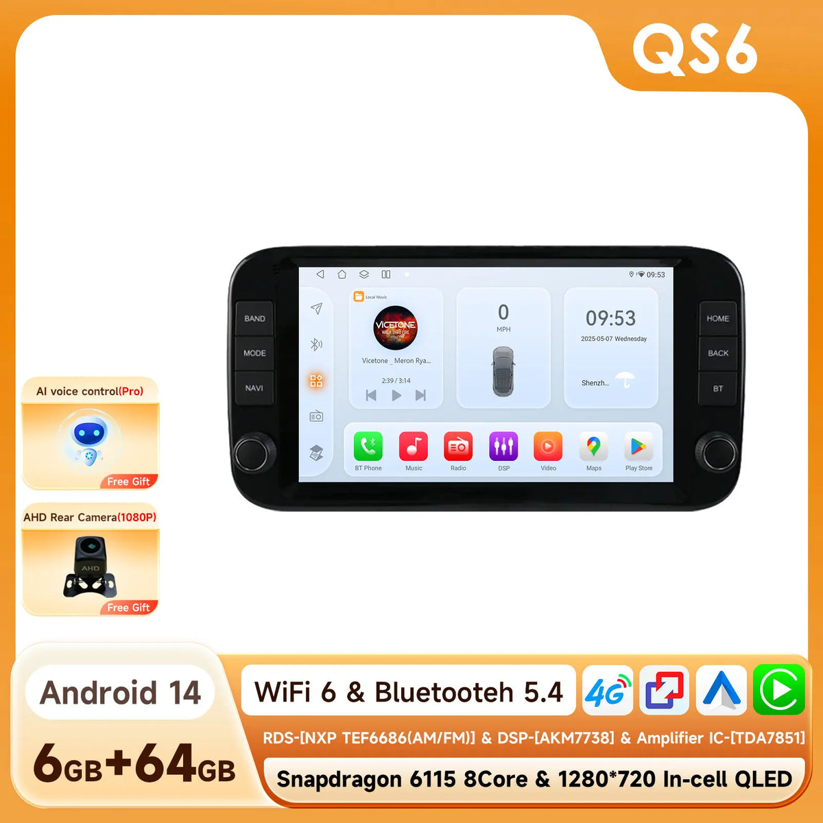 Fiat Panda 2013 - 2024 9" CarPlay Android Auto Radio RDS Multimedia Player GPS WIFI AUTM3LGW