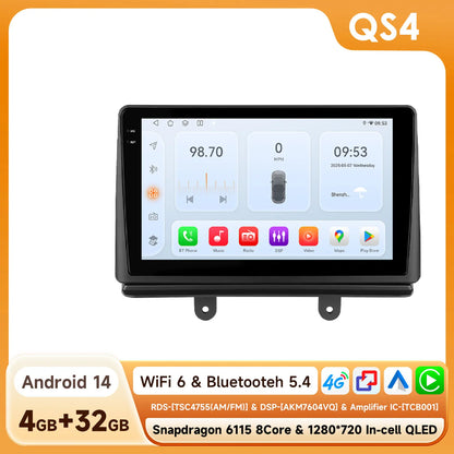 Fiat Doblo 2002-2009 9" Android 14 Carplay Android auto wireless wifi bt gps 4g AUTMJ1D0