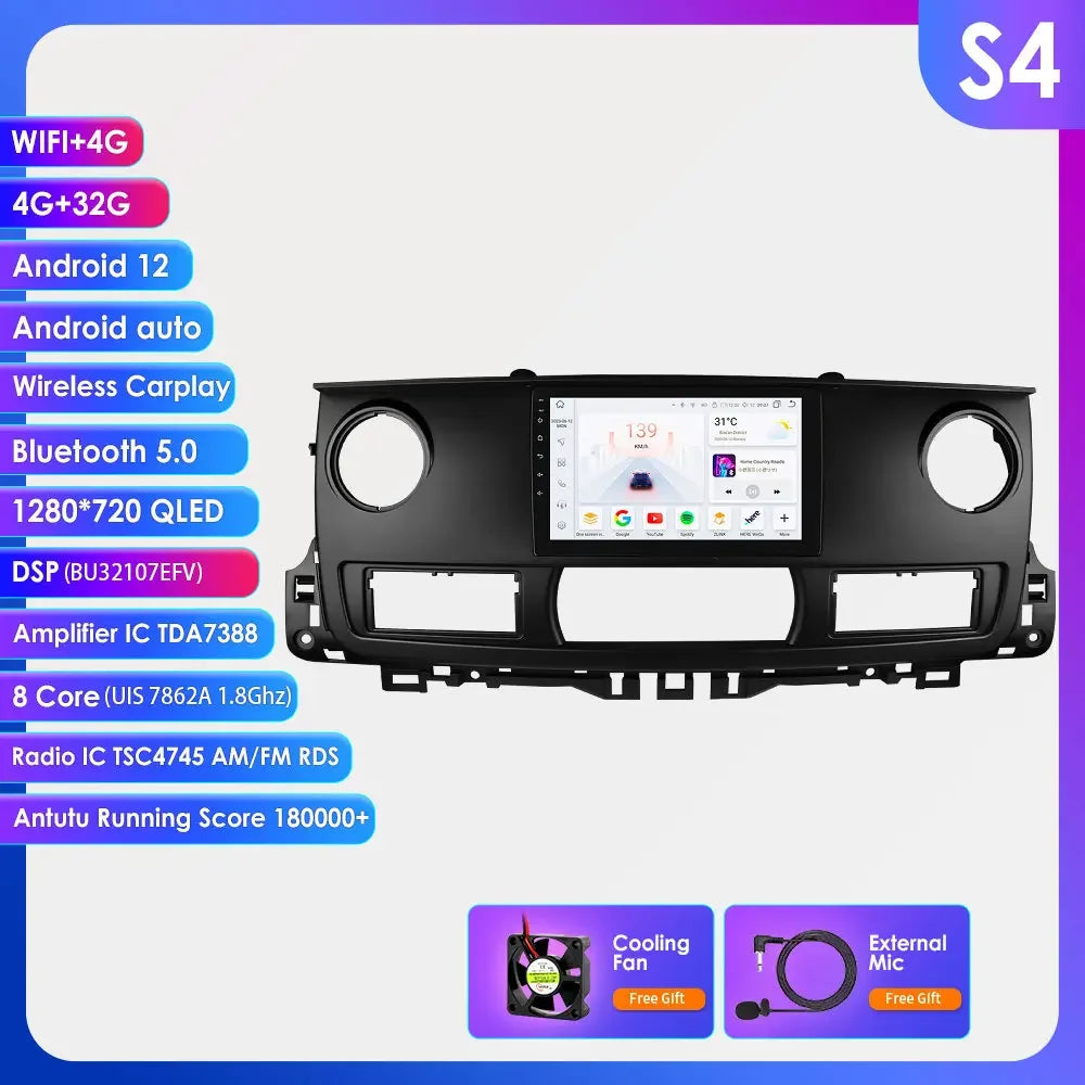 Renault Master 2003 - 2011 9" Android 14 Carplay Android auto wireless wifi bt gps 4g  AUTMAV61