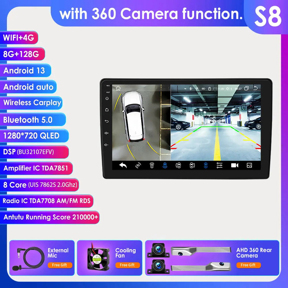 Citroen C2 C3 2001 - 2010 9" Android 14 Carplay Android auto wireless wifi bt gps 4g  AUTME40A