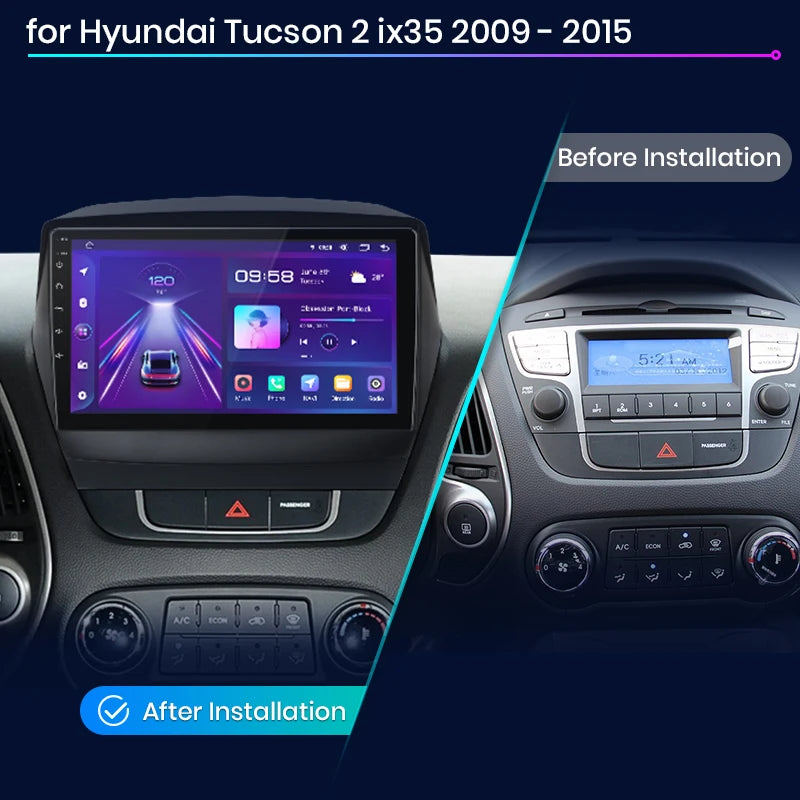 Hyundai Tucson 2 ix35 2009 - 2015 9"  V3 Plus 2K Car Radio wireless CarPlay Android Auto 2 din 2din GPS WIFI BT AUTRFVCS35
