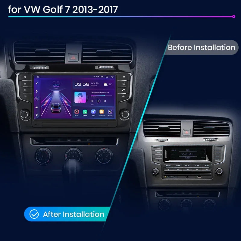 VW Golf 7 2013-2017 9"  Wireless CarPlay Android Auto Radio RDS  Multimedia GPS WIFI BT AUTMGVWL7