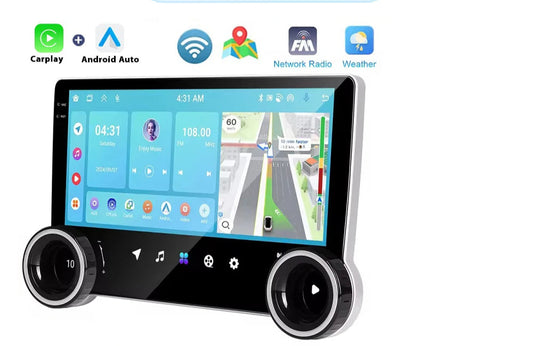 Autoradio 2Din 4+64G/6+128G Quadcore Lettore multimediale da 10,1'' con doppia manopola WIFI Carplay Android Auto Navigazione GPS AUTMUNICXZ