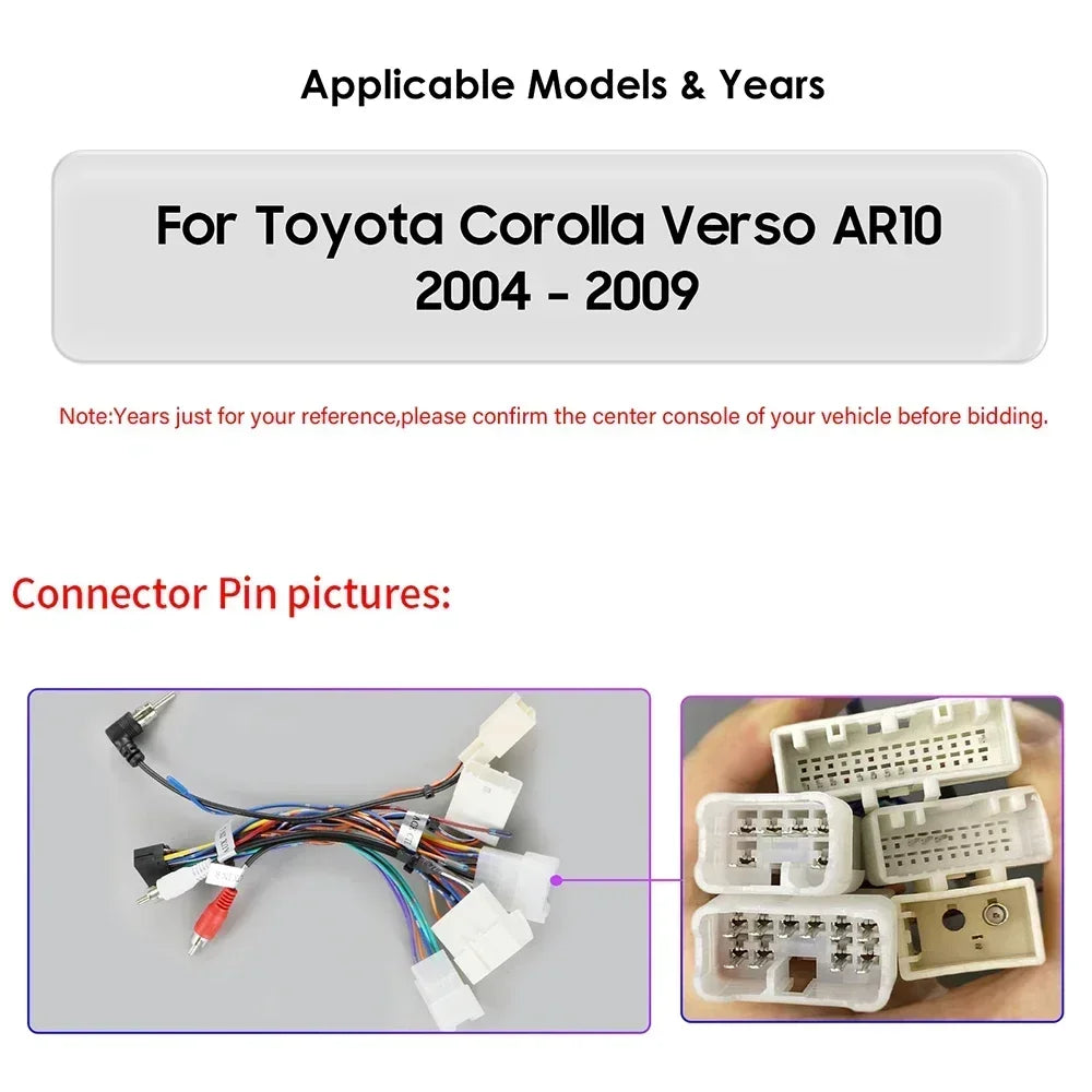 Toyota Corolla Verso AR10 2004-2009 9" Android 14 Carplay Android auto wireless wifi bt gps 4g AUTMLD56J