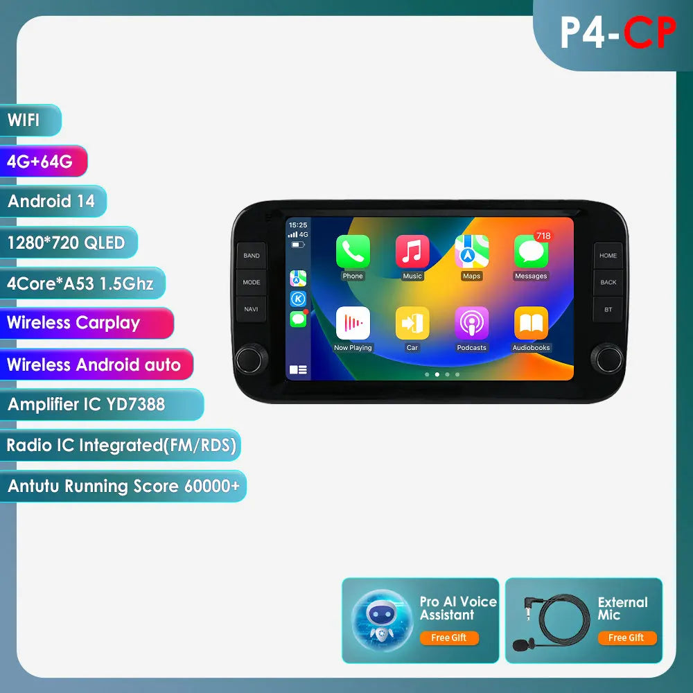 Fiat Panda 2013 - 2024 9" CarPlay Android Auto Radio RDS Multimedia Player GPS WIFI AUTM3LGW