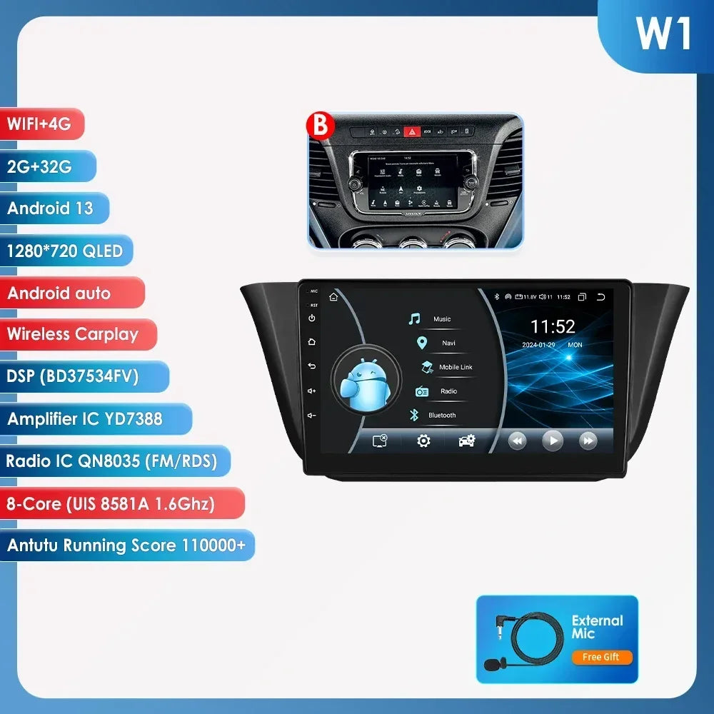 Iveco Daily 2013-2021 Multimedia Video Player GPS Carplay Android Auto wireless AUTM76EA