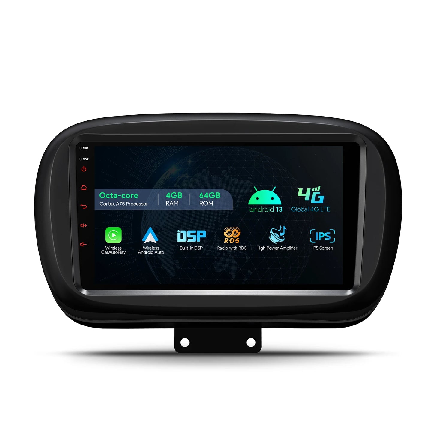 FIIAT 500X 2015-2020 9" Android 13 Octa Core Car Multimedia Player F IPS HD Digital Screen Built-in DSP CarPlay 4G LTE IAP9250XFS