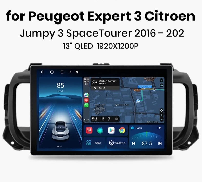 Peugeot Expert 3 Citroen Jumpy 3 SpaceTourer 2016 - 2021 X7 MAX 13.1“ 2K Wireless CarPlay Android Auto Car Radio RDS GPS BT AUTMSPDAE
