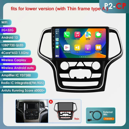 Jeep Grand Cherokee WK2 2014-2022 9" Android 14 Carplay Android auto wireless wifi bt gps 4g   AUTMFH0Y
