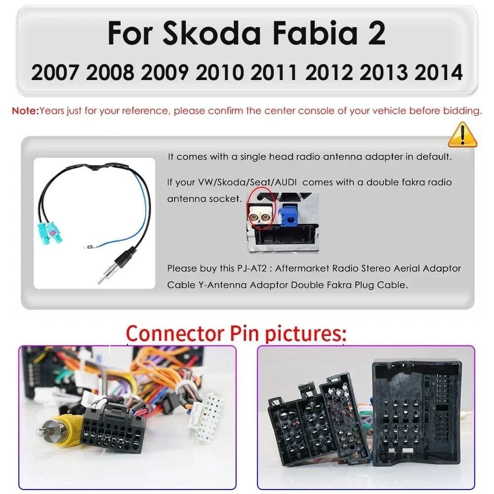 Skoda Fabia 2 2007 - 2014 10,1" Android 14 Carplay Android auto wireless wifi bt gps 4g  AUTMQ1FL