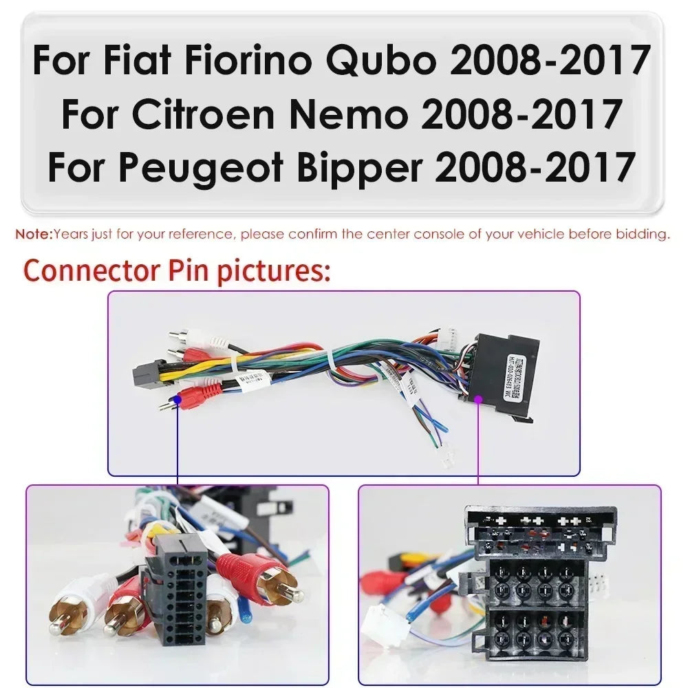 Fiat Qubo/ Fiorino / Citroen Nemo / Peugeot Bipper 7" Android 14 Carplay Android auto wireless wifi bt gps 4g   AUTMZVQA