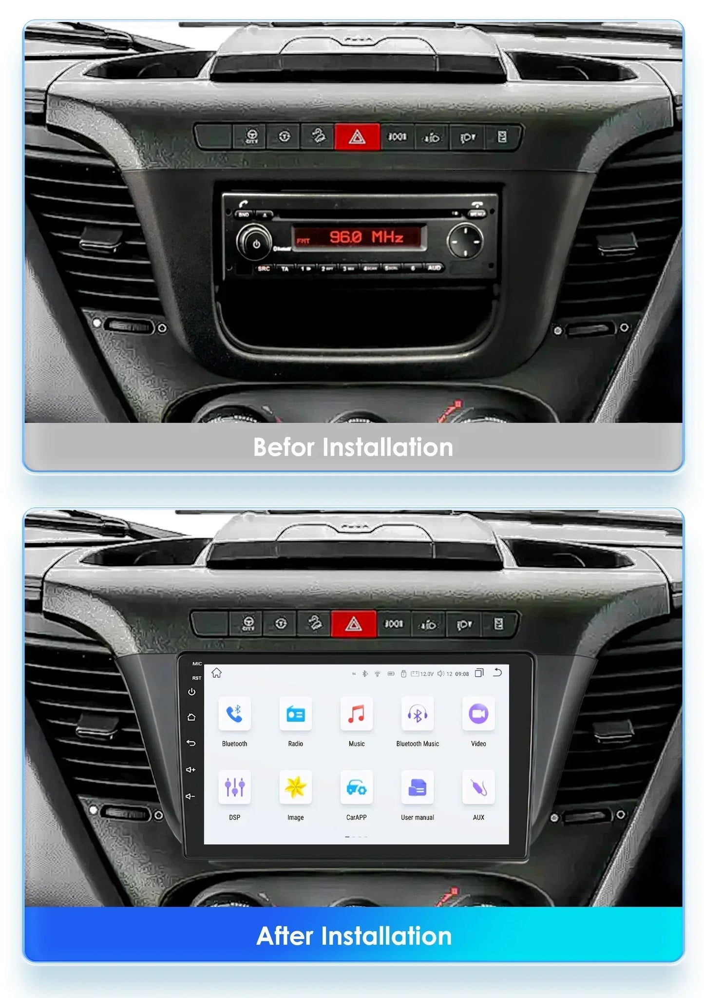 Iveco Daily 2013-2021 Multimedia Video Player GPS Carplay Android Auto wireless AUTM76EA