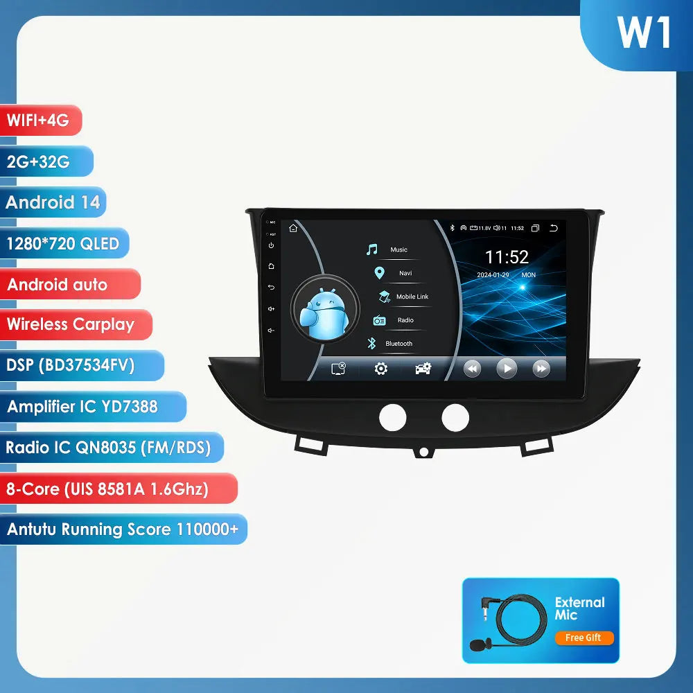 Opel Grandland X Crossland X 2016 - 2020  9" Android 14 Carplay Android auto wireless wifi bt gps 4g  AUTM0DD7