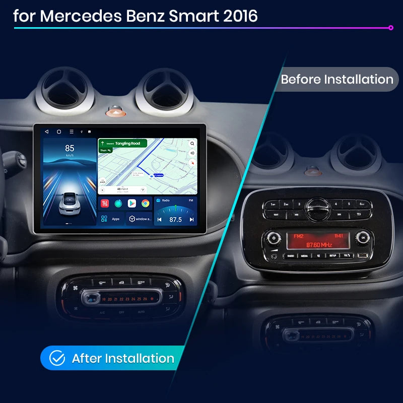 Mercedes Benz Smart 2016 11,5 / 13.1 QLED CarPlay Android Wireless DSP SWC RDS GPS AUTM7GJT