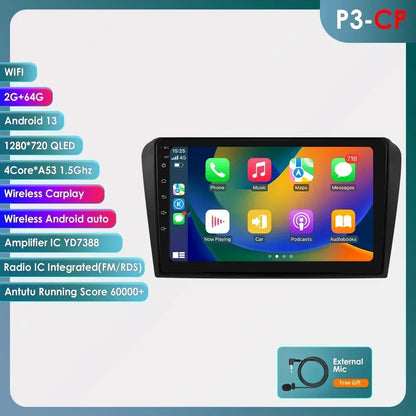 Mazda 3 2004-2009 9" / 10,33"  Android 14 Carplay Android auto wireless wifi bt gps 4g AUTMZAMD3