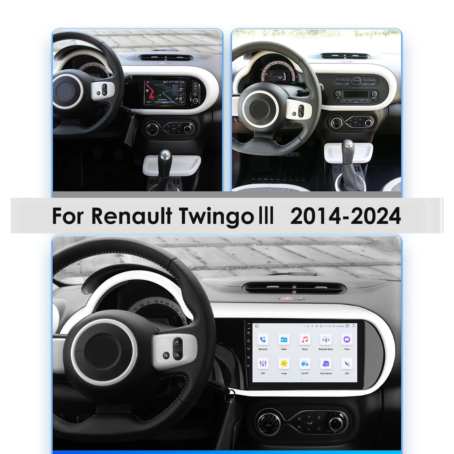 Renault Twingo Ⅲ 2014-2024 9" Android 14 Carplay Android auto wireless wifi bt gps 4g AUTMDPTZ