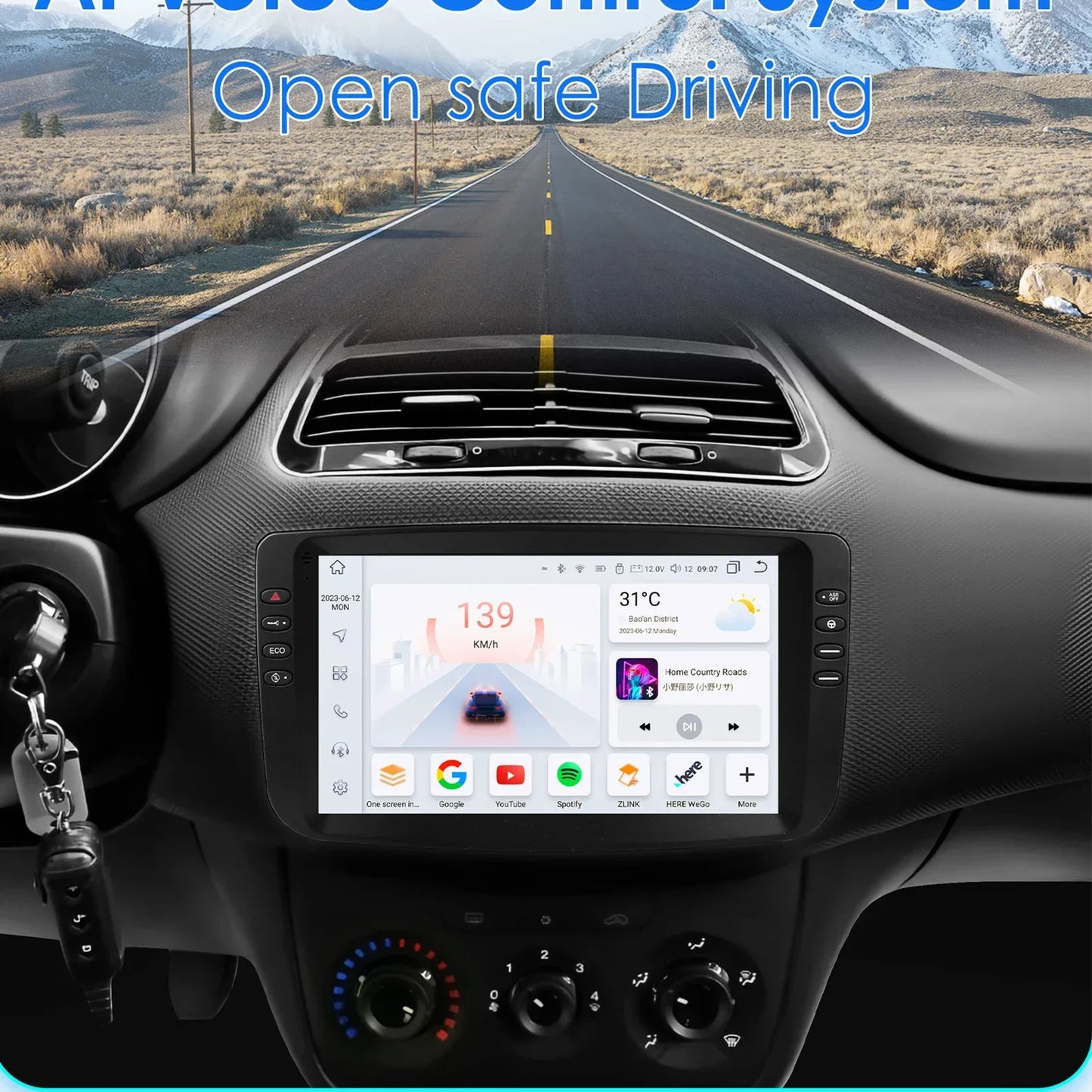 Fiat Punto EVO 2009-2015 9" Android 14 Carplay Android auto wireless wifi bt gps 4g  AUTM0FBN