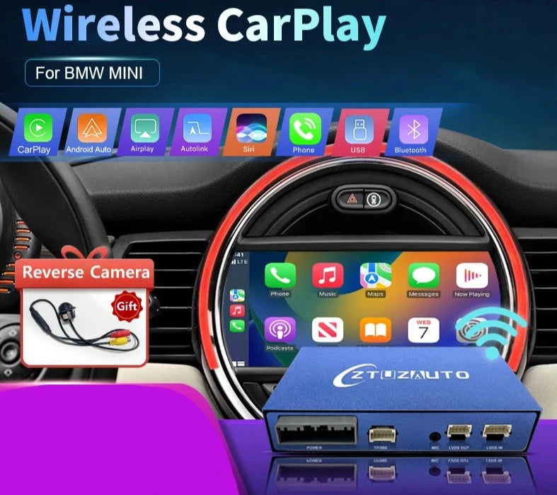 Mini R55 R56 R57 R58 R59 R60 R61 F54 F55 Clubman Countryman Hardtop John Cooper  Wireless CarPlay Android Auto AUTMMNCHJ
