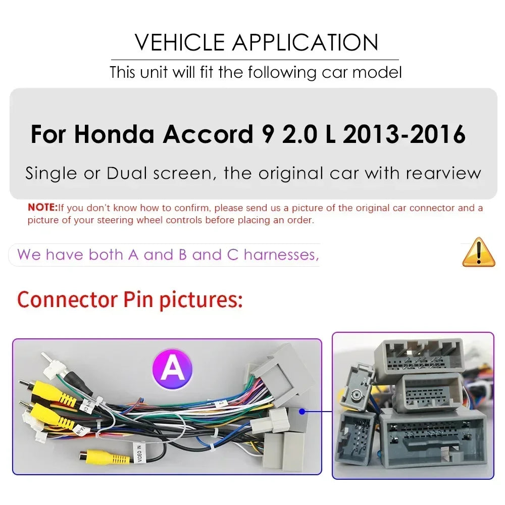 Honda ACCORD 9 2.0L 2.4L 2012  -2018  9"  Android 14 Carplay Android auto wireless wifi bt gps 4g  AUTMA22DH