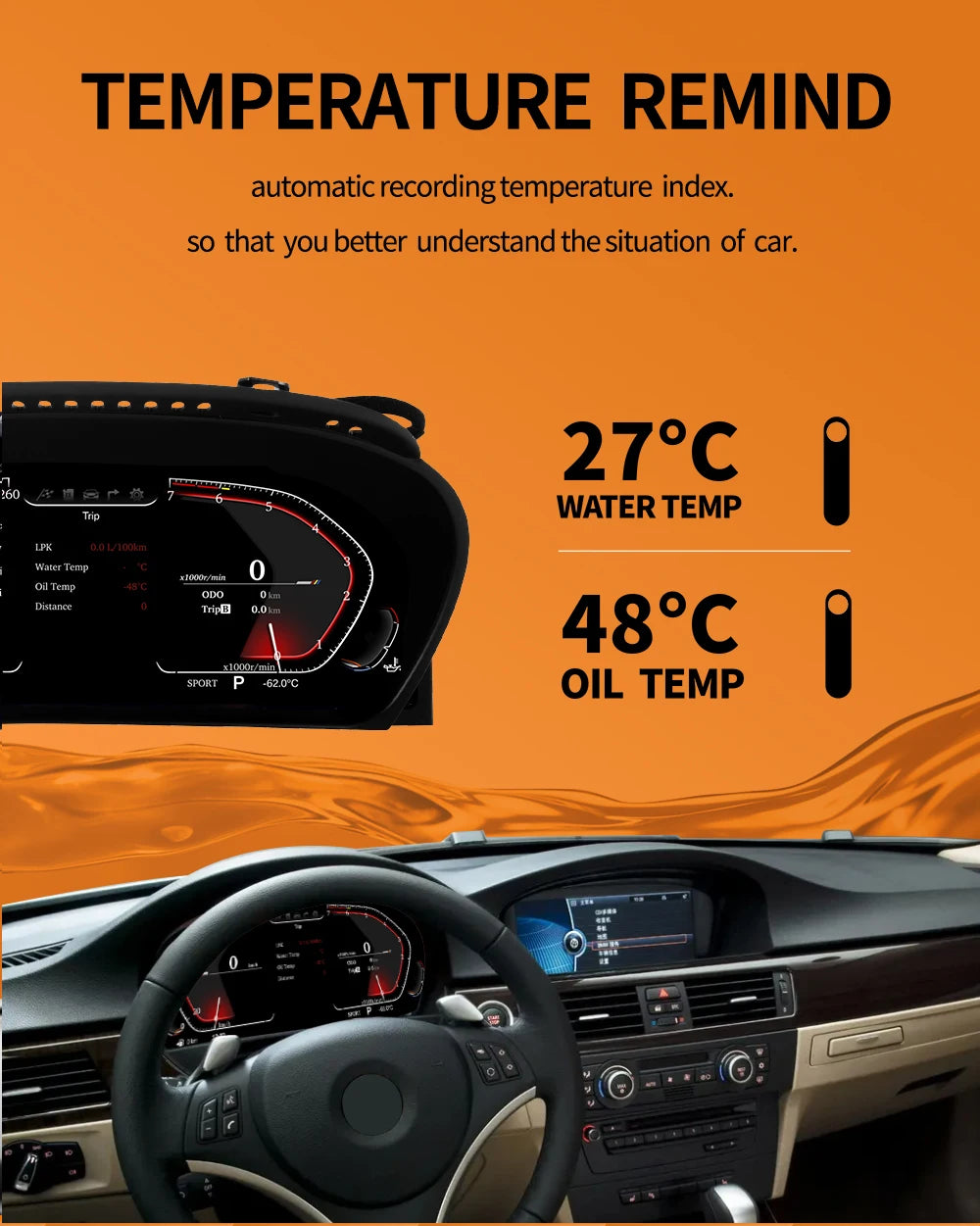 BMW 3 Series E90 E91 E92 E93 12.3" Quadrante digitale lcd AUTMBMWE9023