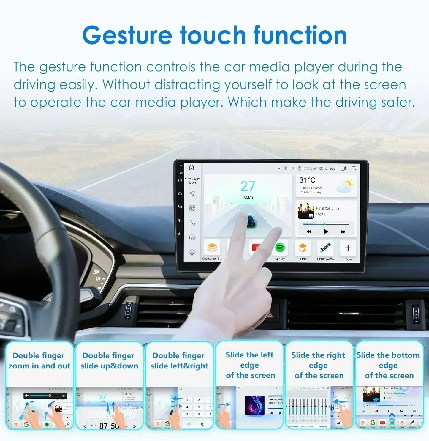 Volkswagen Transporter Touareg 2004-2009 7" Android 14 Carplay Android auto wireless wifi bt gps 4g AUTMZWMR
