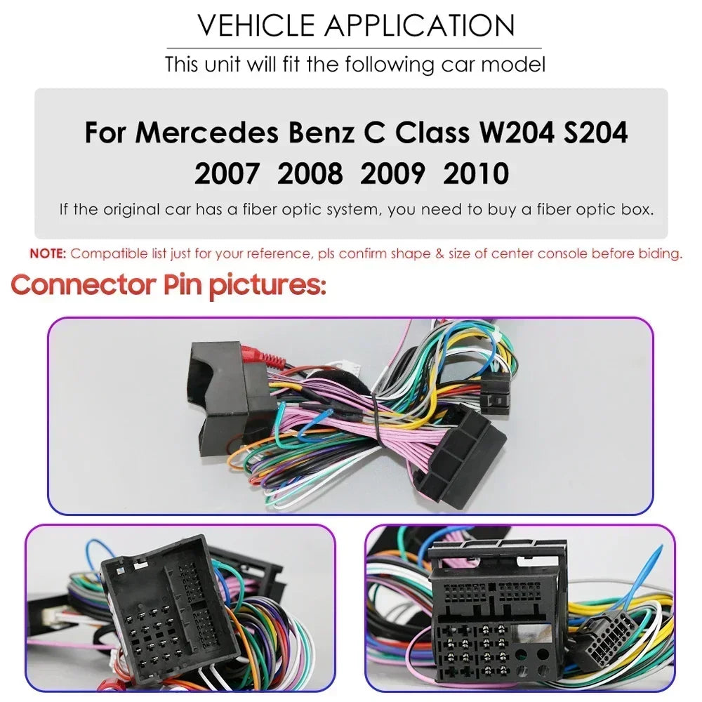 Mercedes Benz C-Class W204 S204 2007 - 2010 9" Android 14 Carplay Android auto wireless wifi bt gps 4g AUTMJ8L7