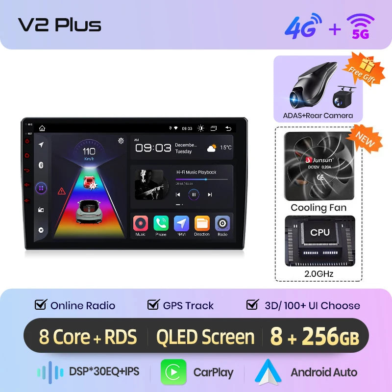 Volvo XC70 V70 S60 2004-2009 9" Android 14 Carplay Android auto wireless wifi bt gps 4g AUTMW46P