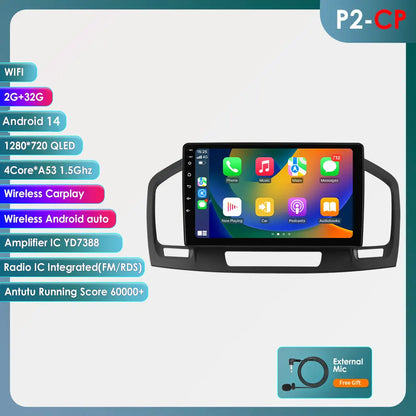 Opel Insignia 2009-2017 9" Android 14 Carplay Android auto wireless wifi bt gps 4g  AUTM9ZD8