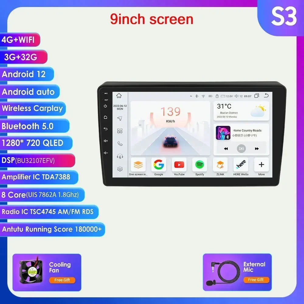Citroen Berlingo 2 B9 / Peugeot Partner 2008-2019 9" Android 14 Carplay Android auto wireless wifi bt gps 4g  AUTM8CQ4