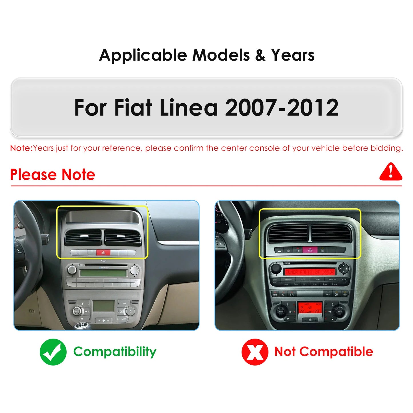 Fiat Grande Punto Linea 2007 - 2012 9" Android 14 Carplay Android auto wireless wifi bt gps 4g  AUTMV7JC