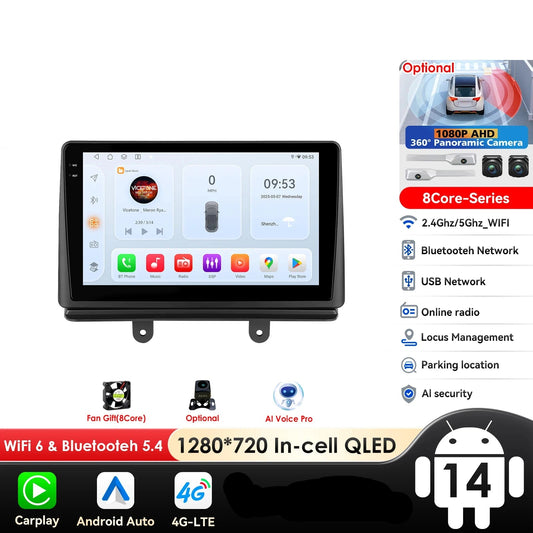 Fiat Doblo 2002-2009 9" Android 14 Carplay Android auto wireless wifi bt gps 4g AUTMJ1D0