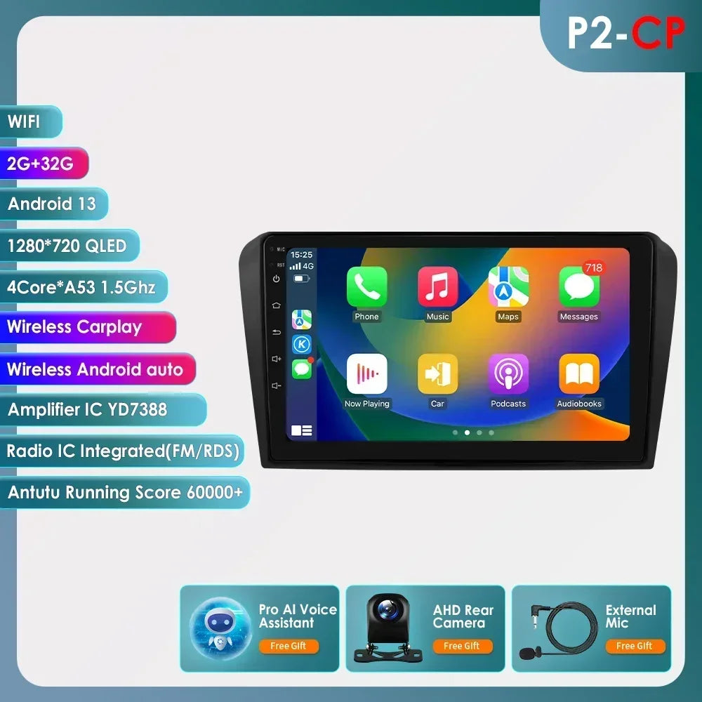 Mazda 3 2004-2009 9" / 10,33"  Android 14 Carplay Android auto wireless wifi bt gps 4g AUTMZAMD3