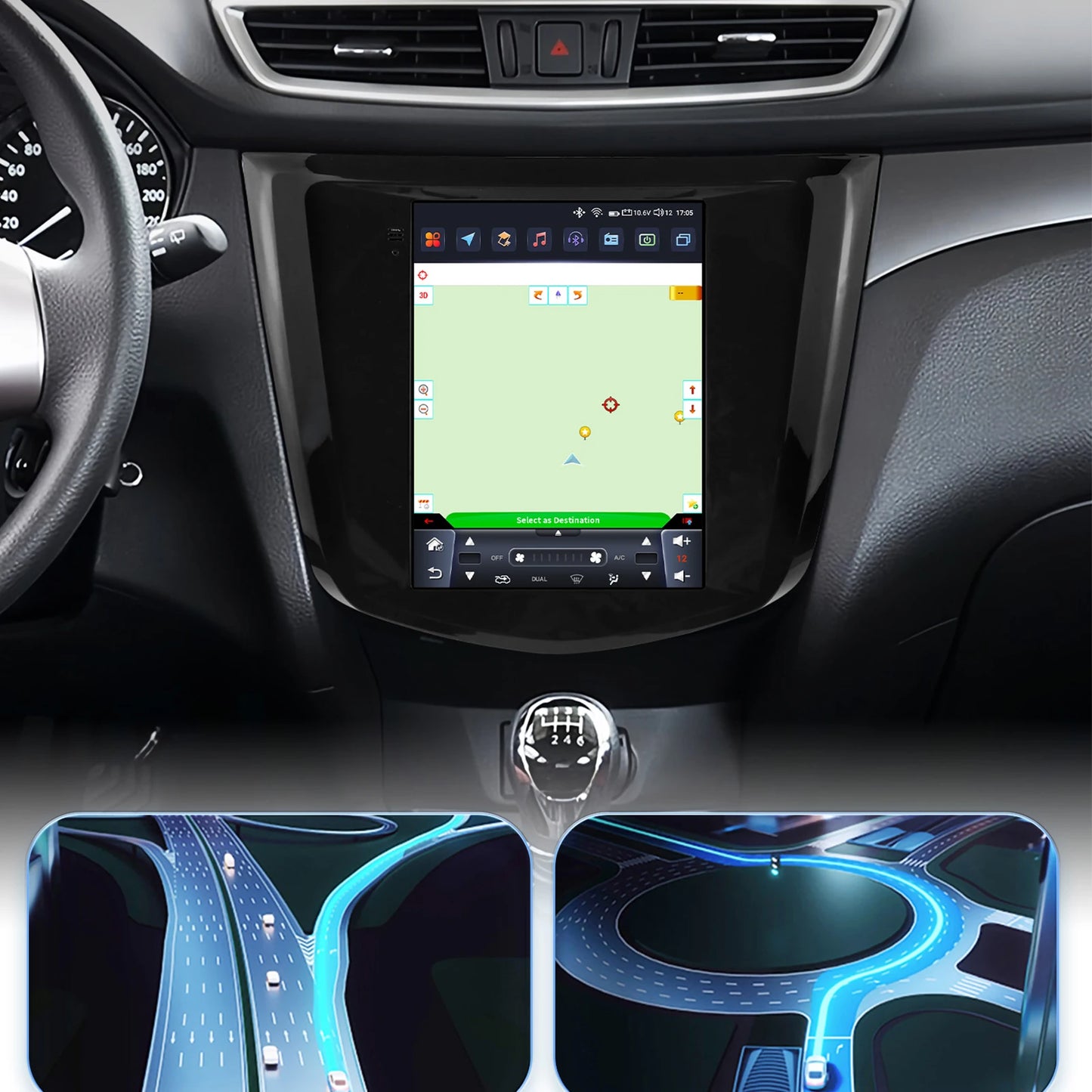 Nissan Qashqai J11 X-Trail 3 T32 2013-2017 9" Android 14 Carplay Android auto wireless wifi bt gps 4g  AUTM5DN7